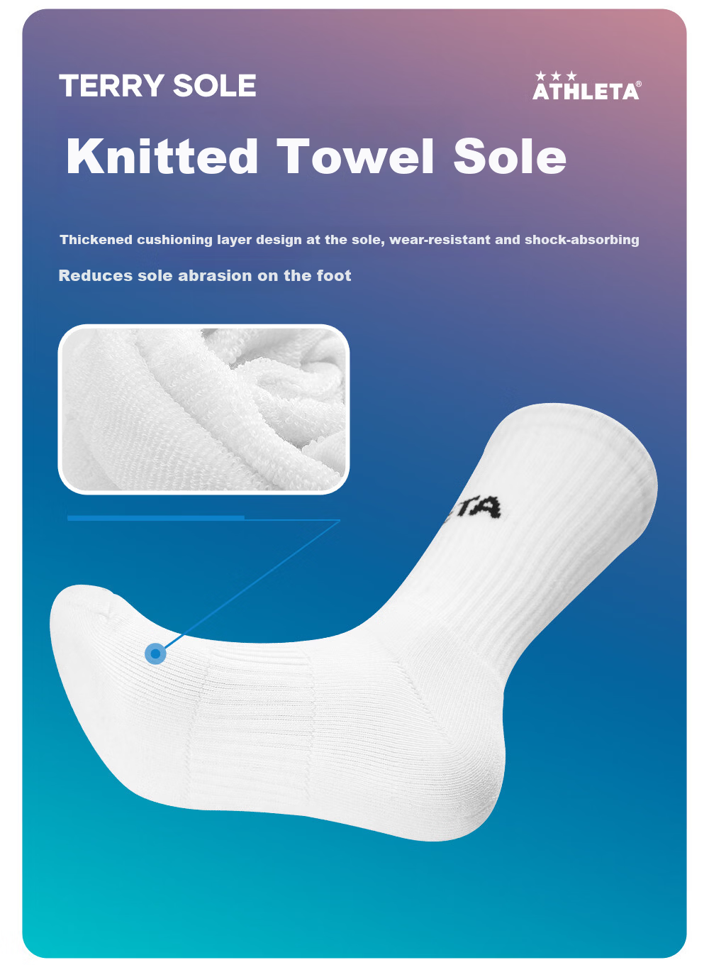 ATHLETA Soccer Socks Summer Mid-Calf Unisex Non-Slip Training Socks Towel Sole Sports Running Basketball Outdoor Socks 5