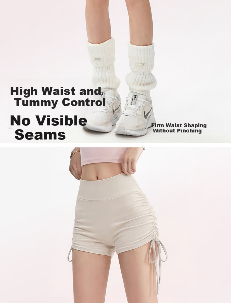 Free Style Drawstring Sports Shorts Women High Waist Butt Lift Bare Feeling Quick-Dry Yoga Pilates Running Fitness Training Set 5