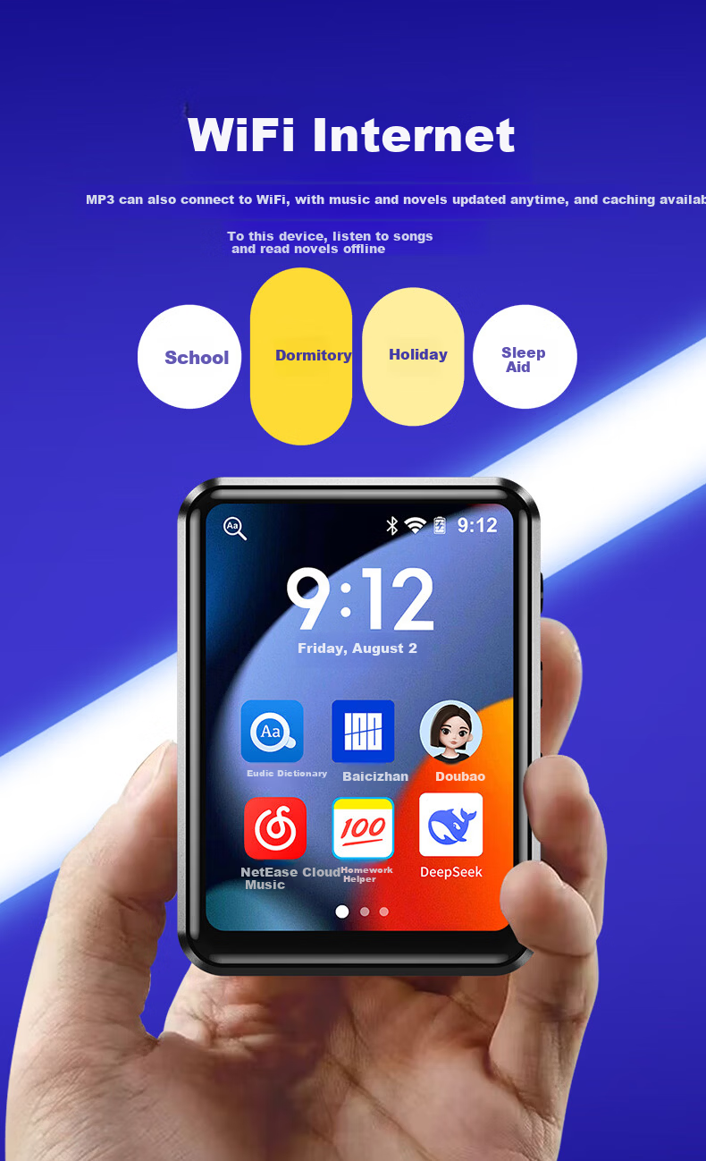 Sheng MP3/MP4 Lossless Music Player Smart WIFI Connected MP5 Internet Bluetooth Student Portable English Learning U3 8G Closed System 6