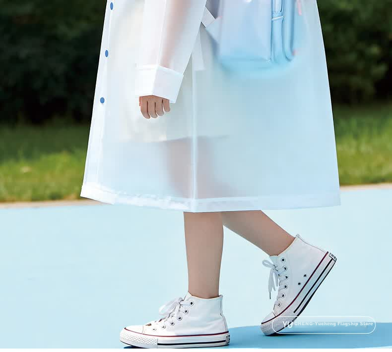 Yucheng 2026 New Disposable Children's Raincoat for Primary School Students with Backpack Slot, Long Thickened Portable Travel Raincoat 20