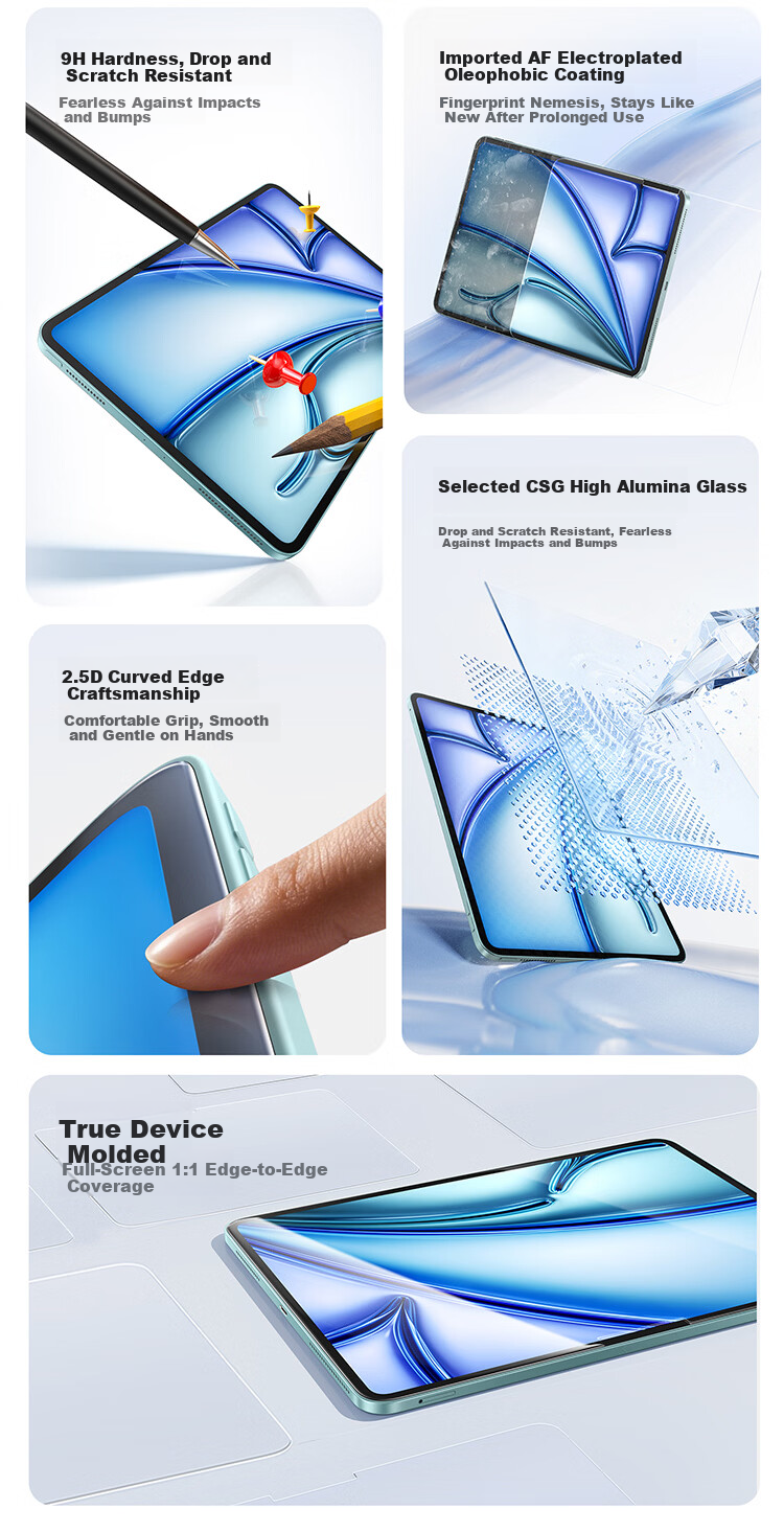 Baseus [AR Anti-Reflective | Auto Dust Removal] Tempered Glass Screen Protector for iPad 11/10 11-inch 25 Models A16 Chip AR HD Dust-Free Case Protection Film [Upgraded Version] 2