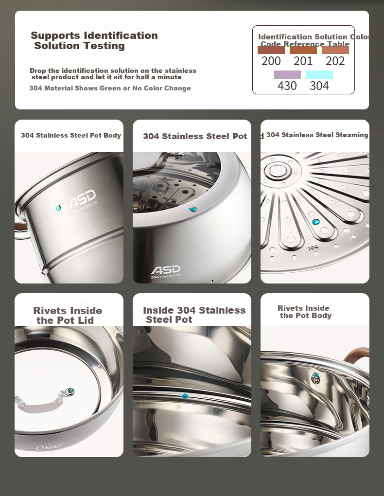 ASD Steamer Pot, Whole Pot 304 Stainless Steel Double-Layer Household Steaming And Cooking Pot, 28CM Multi-Layer Enlarged Non-Stick Steamer Q2 4