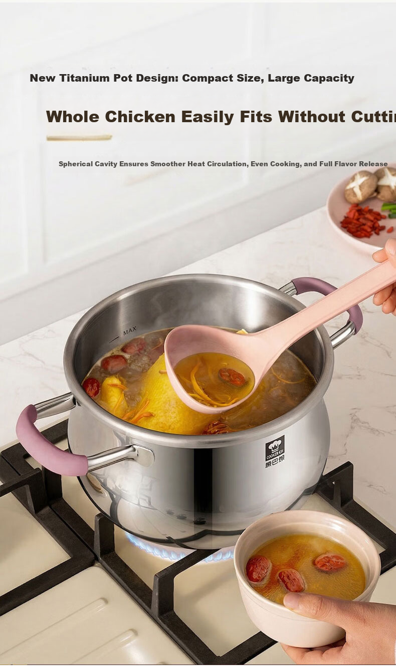 Kambach Pure Titanium Pressure Cooker High-Pressure Pot Household Explosion-Proof Single-Hand Open Large Capacity 5.8L Gas Stove Compatible 22cm 12