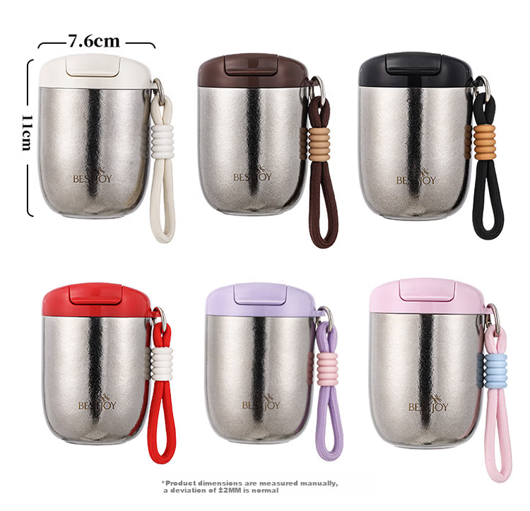 FUGURNG BESTJOY Pure Titanium Coffee Cup High-Quality Inner and Outer Pure Titanium Insulated Cup Portable Compact Water Bottle Titanium Cup Coffee Color 228ml 10