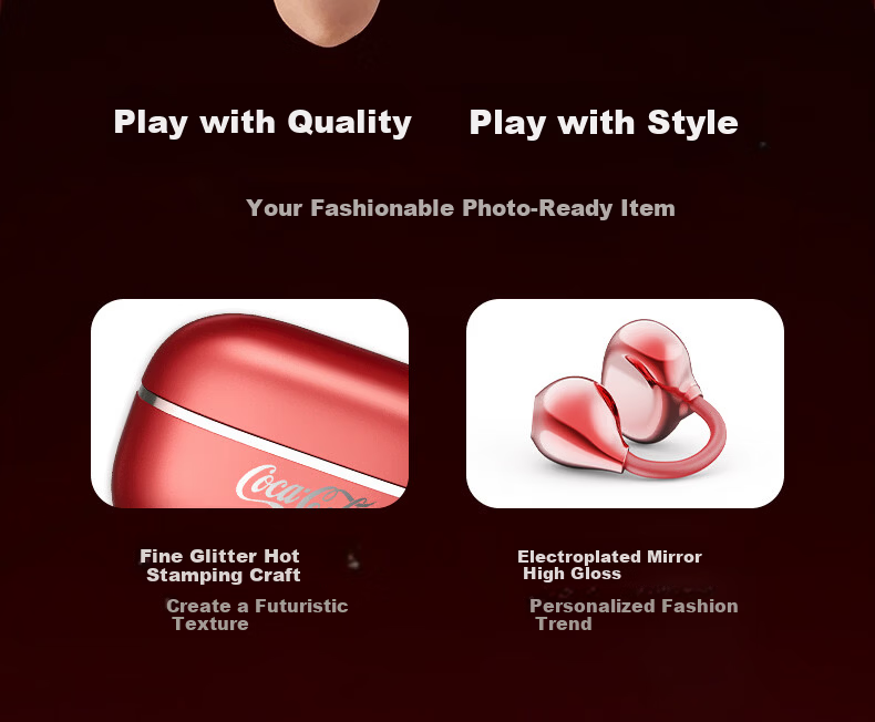 Coca-Cola CX03 Bluetooth Bone Conduction Clip-On Open-Ear Wireless Sports Running Gaming Earphones Long Battery Life 2026 Latest Unisex Student Gift 4