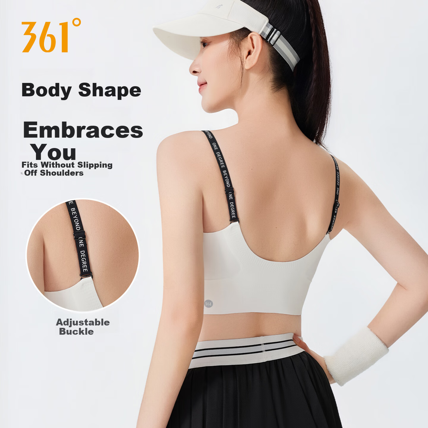 361° Yoga Seamless One-Piece Sports Bra Jelly Strap Letter Vest Wireless Bra for Women