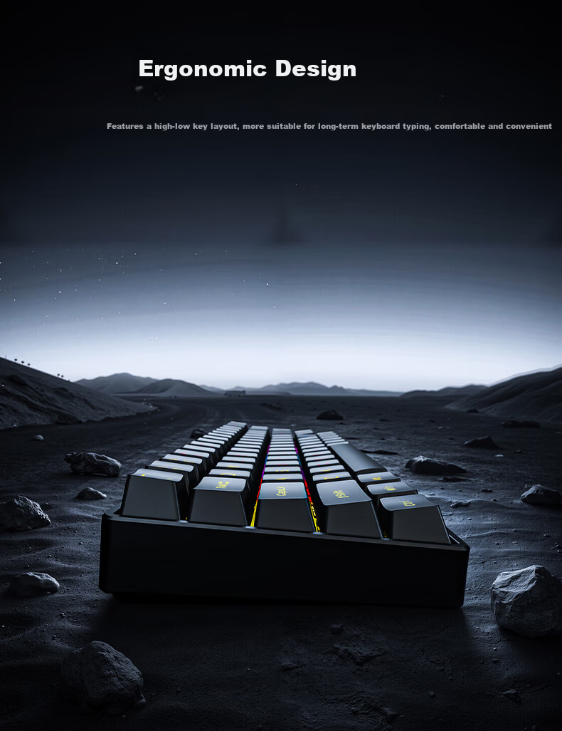 Founder K68 Wired Mechanical Gaming Keyboard RGB Backlit Portable Mechanical Keyboard Computer Tablet Peripheral Keyboard Office Typing E-sports Gaming Keyboard Red Switch 7
