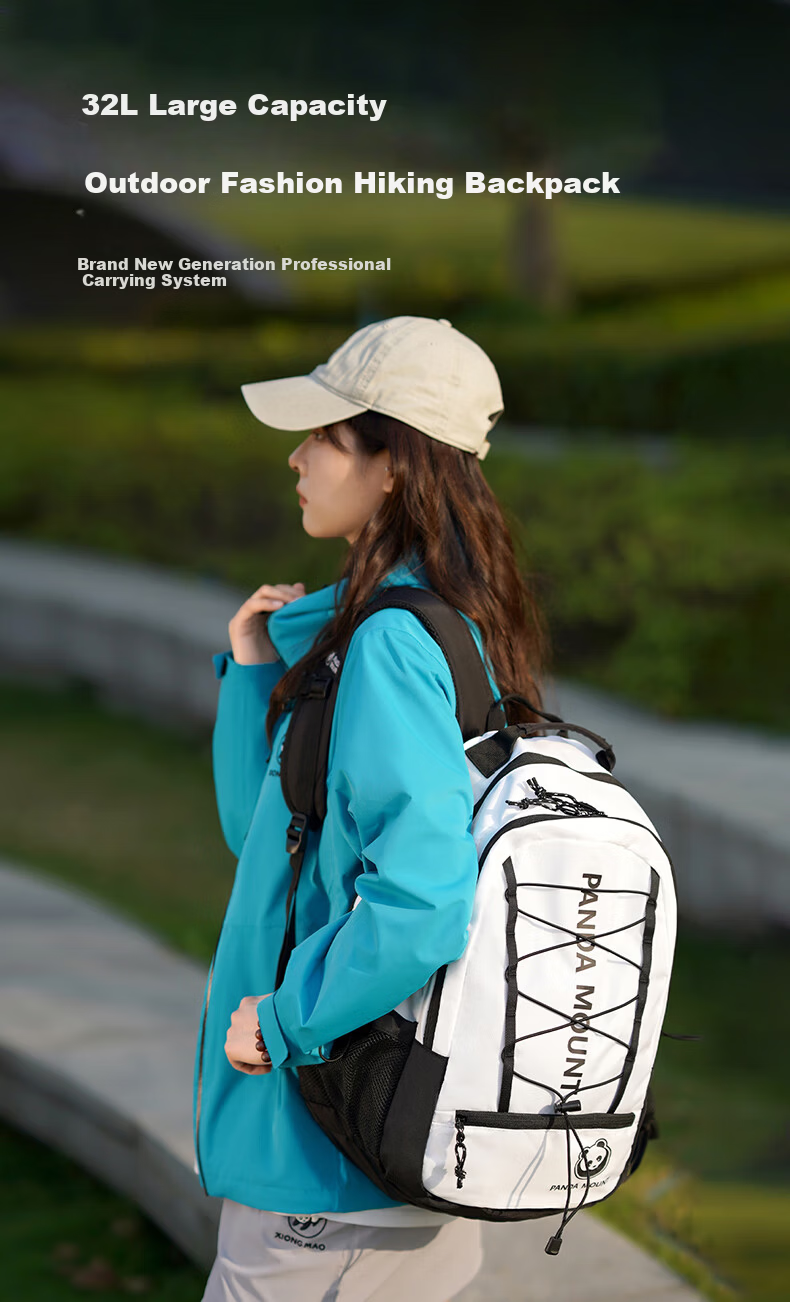 CAMEL Panda Series Outdoor Hiking Large Capacity Mountaineering Backpack 574D65L8668A Off-White/Black One Size 1