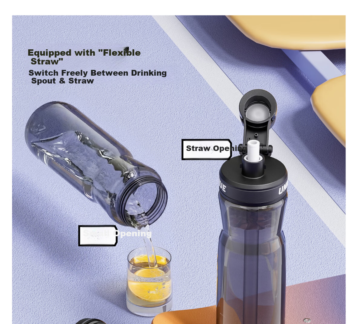 ERM Sports Water Bottle Men's Large Capacity Plastic Cup Tritan Material High Temperature Resistant Military Training Water Bottle for Primary and Secondary School Students 20