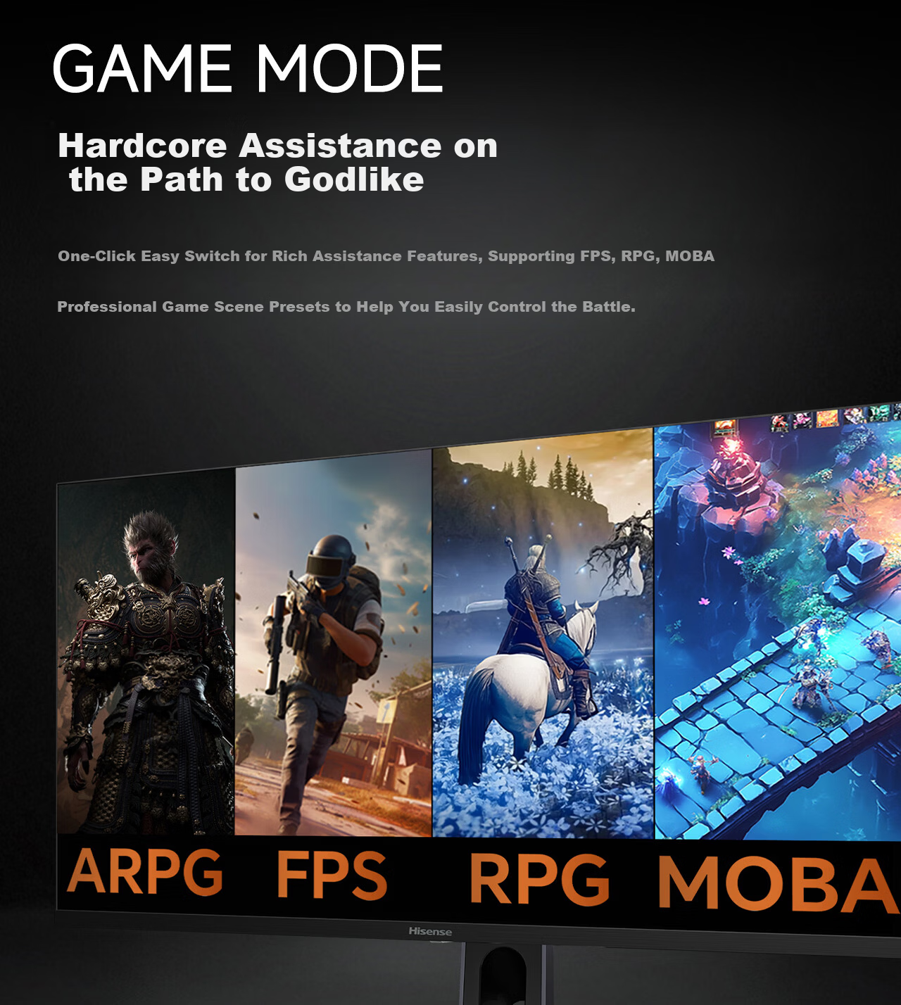 Hisense G7 PRO27 model 27-inch 3A Original Art Black Obsidian Screen 1152 Zones MiniLED 4K 180Hz Dual Mode 360Hz Moonlight Gray Gaming Monitor 22