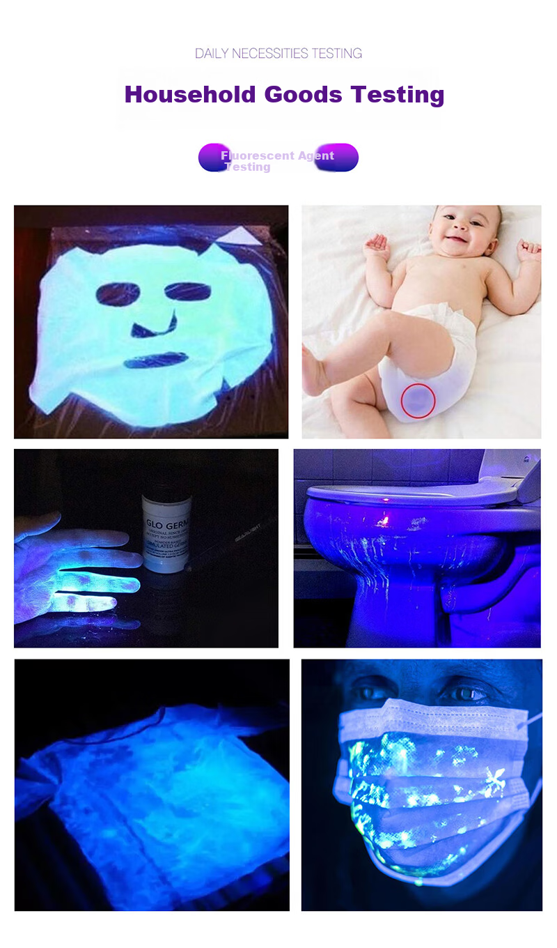 LUMINTOP 365nm UV Purple Light Flashlight Fluorescent Agent Detector Wood's Lamp Cat Ringworm Money Detector 5