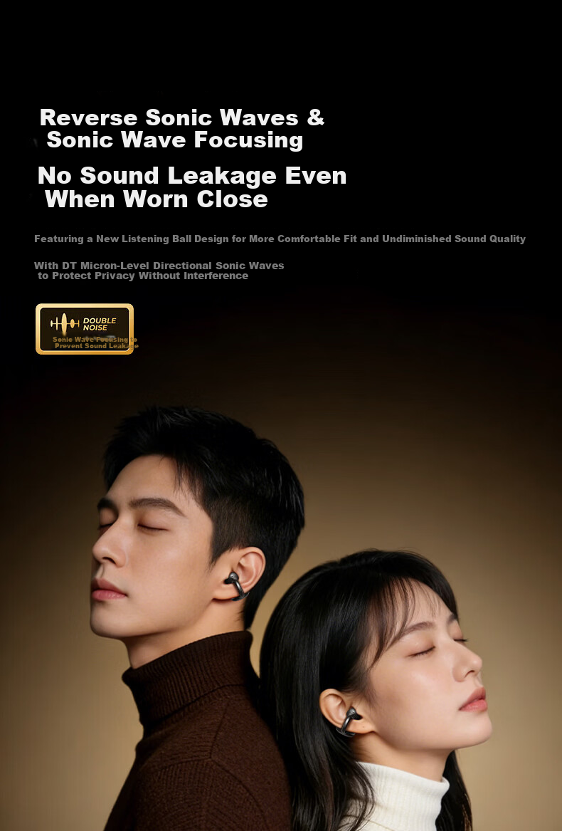 Nsve Nengzhi SE2 [2026 Latest Model | Harman Kardon Level] Bluetooth Clip-On Bone Conduction Open Wireless Non-In-Ear Sports Noise Cancelling Earphones for Apple 6
