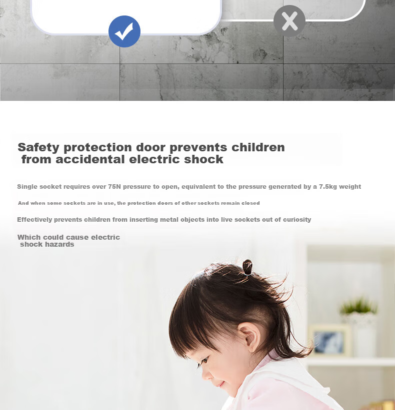 Deli Safety Power Strip 3 Outlets 2 Meters 18273 3