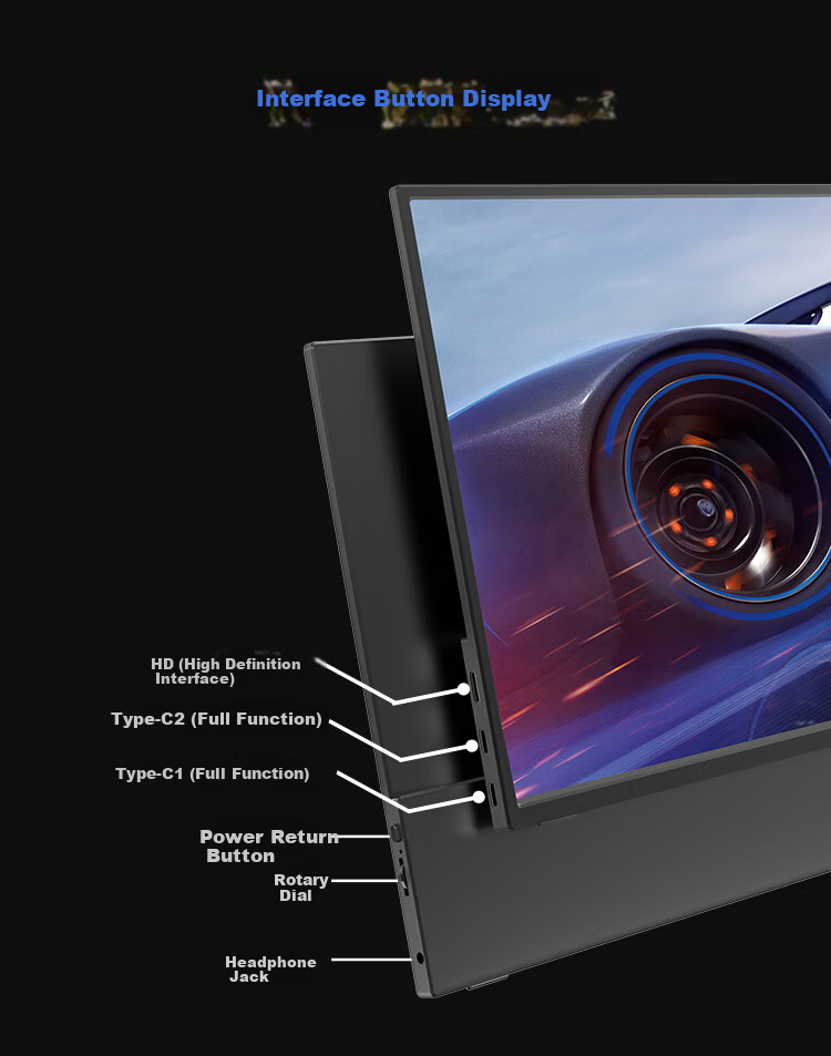 Aigo 16-Inch Portable Monitor, 240Hz Refresh Rate, 2.5K Resolution, 100% High Color Gamut, Secondary Screen for Computers, Laptops And Smartphones, PS5/4 Gaming And E-Sports Display, First-Line Access 14
