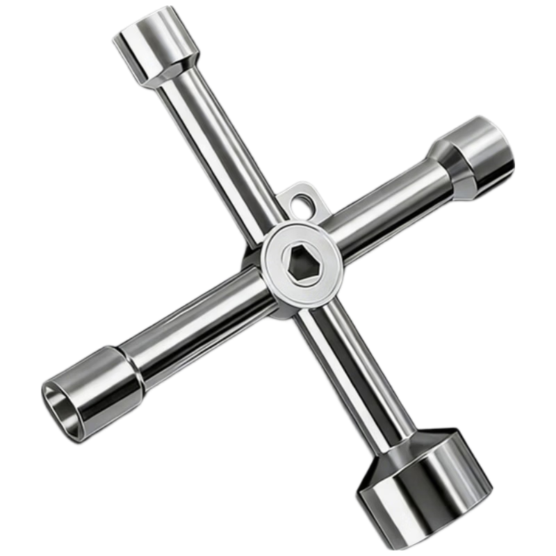 Honggong Multifunctional Triangle Key Distribution Cabinet Cross Six-in-One Key Electric Box Faucet Valve Elevator Key Wrench
