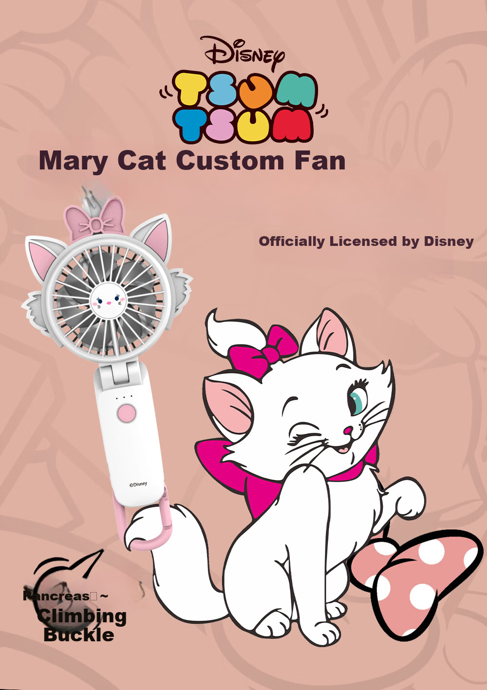 RHYTHM Japan Ultra-Quiet Handheld Fan Office Desktop Portable USB Rechargeable Long Battery Life Neck Hanging Mini Cooling Fan 9ZF040RI01 Minnie Black 5