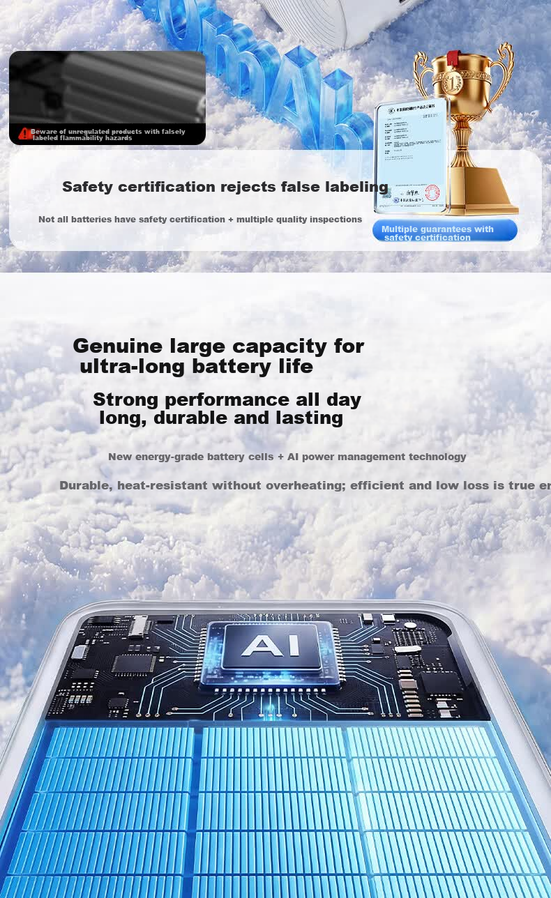 AUX Portable Mini Folding Air Conditioner Handheld Small Fan USB Rechargeable Silent Office Cooling Device 10