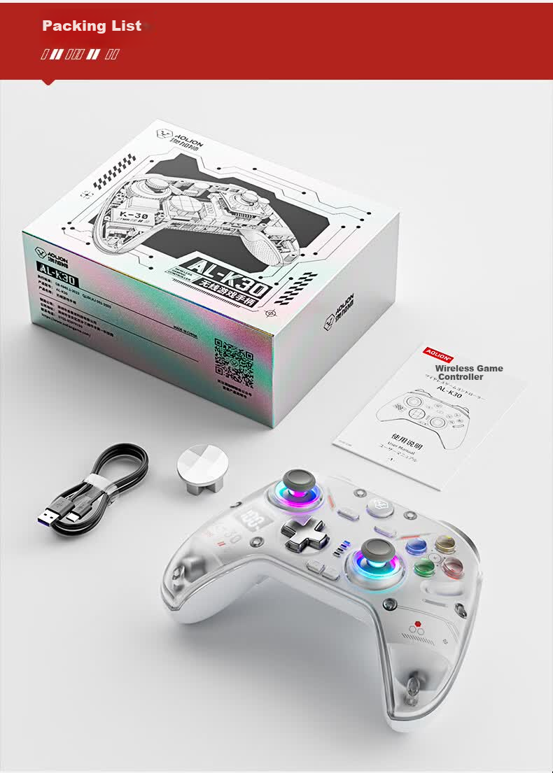 Aolion K30 Gaming Controller Layout Switch PC Steam Dual Trigger Switch 2nd Gen NS Android iOS iPad Xbox-style Wireless Bluetooth Gamepad 23