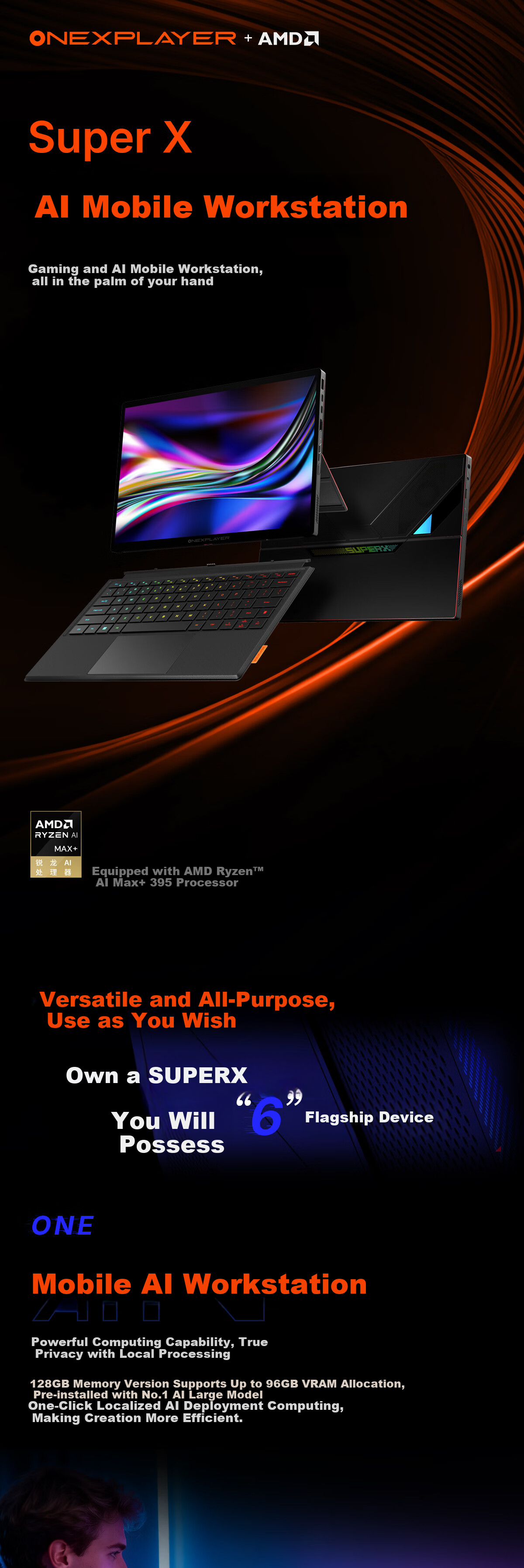 One XPlayer OneXStation i1 New AMD Ryzen AI Max+395mini Workstation Mini PC Support OpenClaw High-Performance AI Desktop Computer 3
