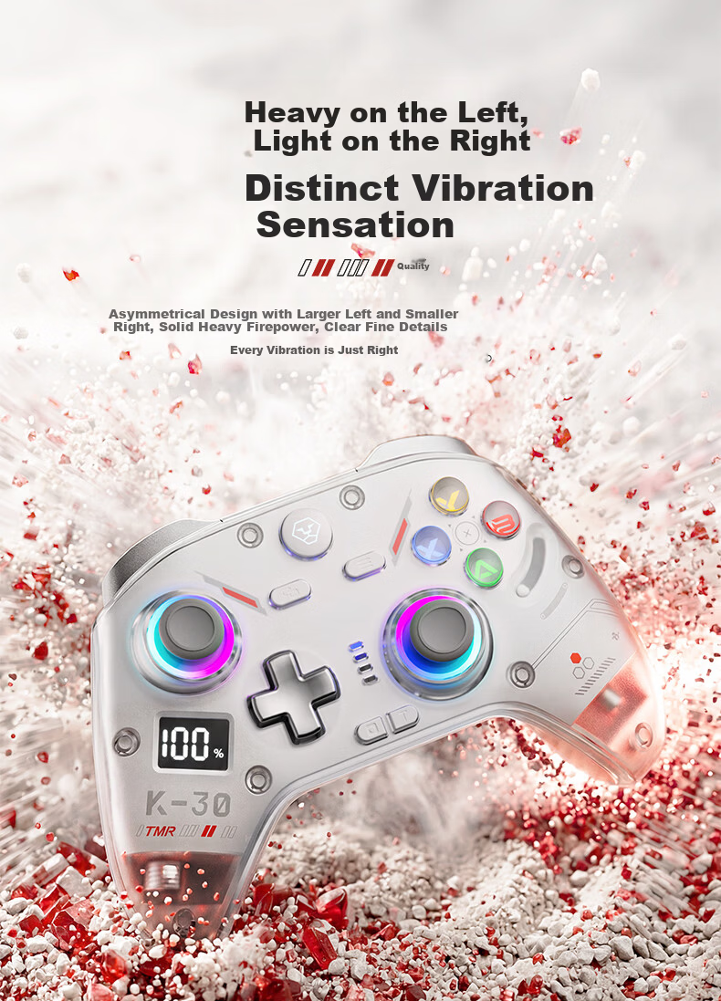 Aolion K30 Gaming Controller Layout Switch PC Steam Dual Trigger Switch 2nd Gen NS Android iOS iPad Xbox-style Wireless Bluetooth Gamepad 13