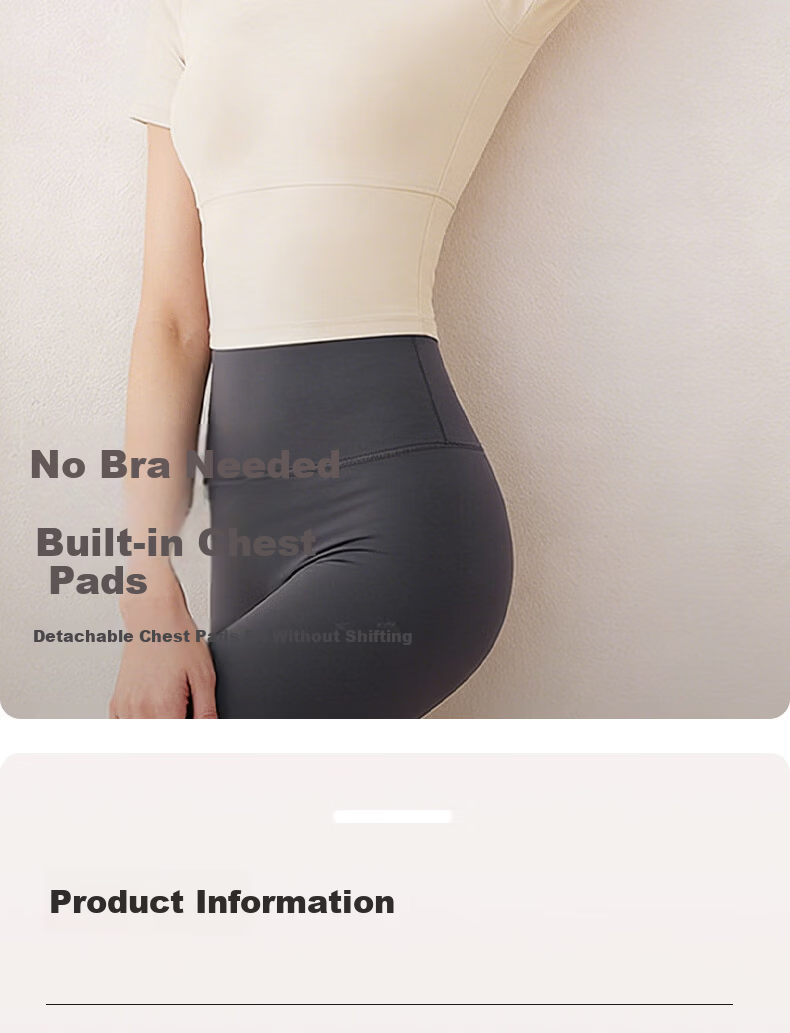 XUEXIMAN Women's Quick-Dry Yoga Top T-Shirt Pilates Training Backless Sportswear with Chest Pad Short Sleeve Fitness Shirt 9