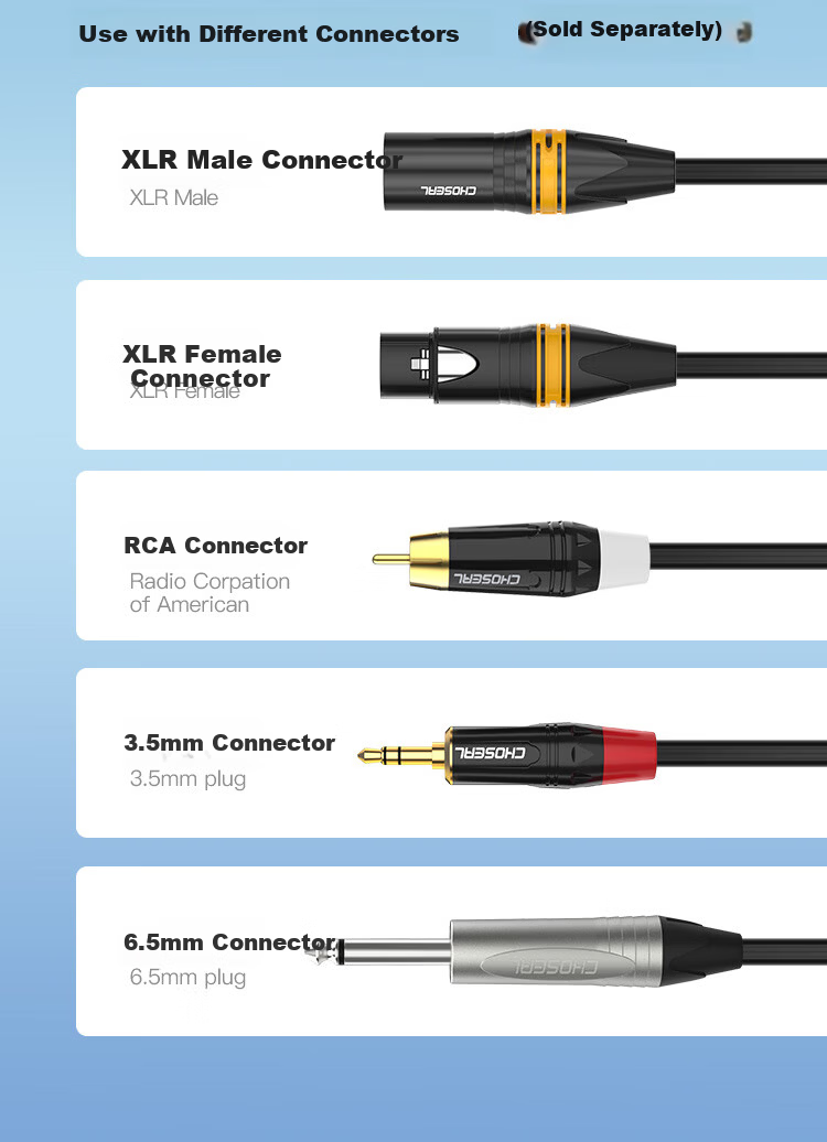 CHOSEAL QS2805T25S 25m Professional Audio Engineering Dual-Core Microphone XLR Cable, 128-Strand Braided Double Shielded Mic Cable 8