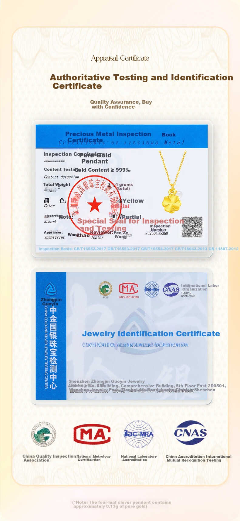 Liyi Jiujiu Gold Four-Leaf Clover Necklace for Women, Birthday Gift for Wife and Girls, Practical Children's Day Gift 4
