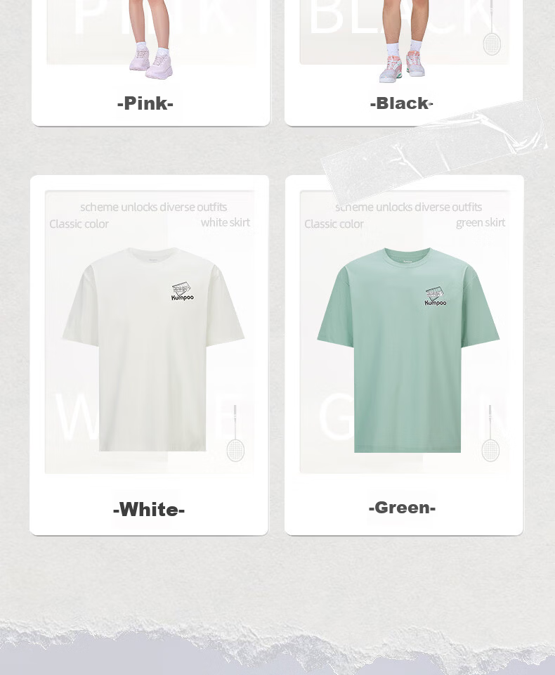 KUMPOO 26th Anniversary New Badminton Shirt Short Sleeve Multi-Color Loose Fit Unisex K261U-1718 White 2XL 3