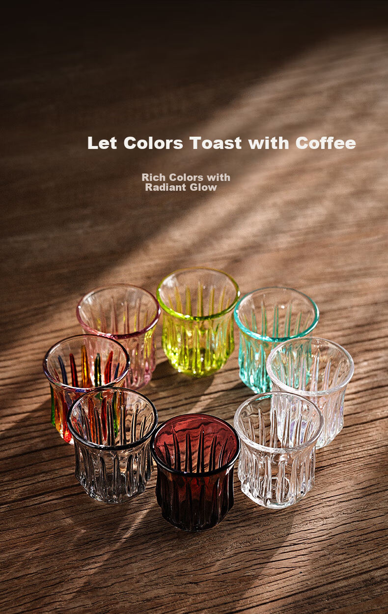 Bincoo Hand Brewed Coffee Glass Vintage Dirty Coffee Cup Australian White Cup Espresso Cup - Transparent 240ml 6