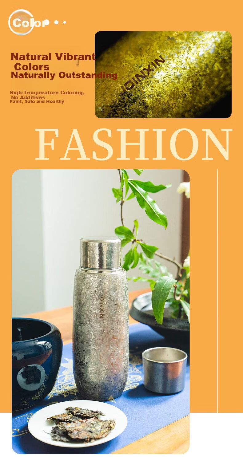 JOINXIN Zhuangxin Pure Titanium Steeping Cup Insulated Pure Titanium Outdoor Travel Tea Cup Gift Silver Bay Gray 400ml 9