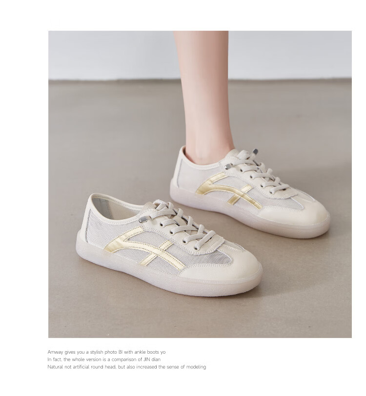 ZHR Women's Shoes, Summer New Style Mesh Breathable White Sneakers, Genuine Leather Training Sports Shoes for Women, A67E White Blue Size 37 31