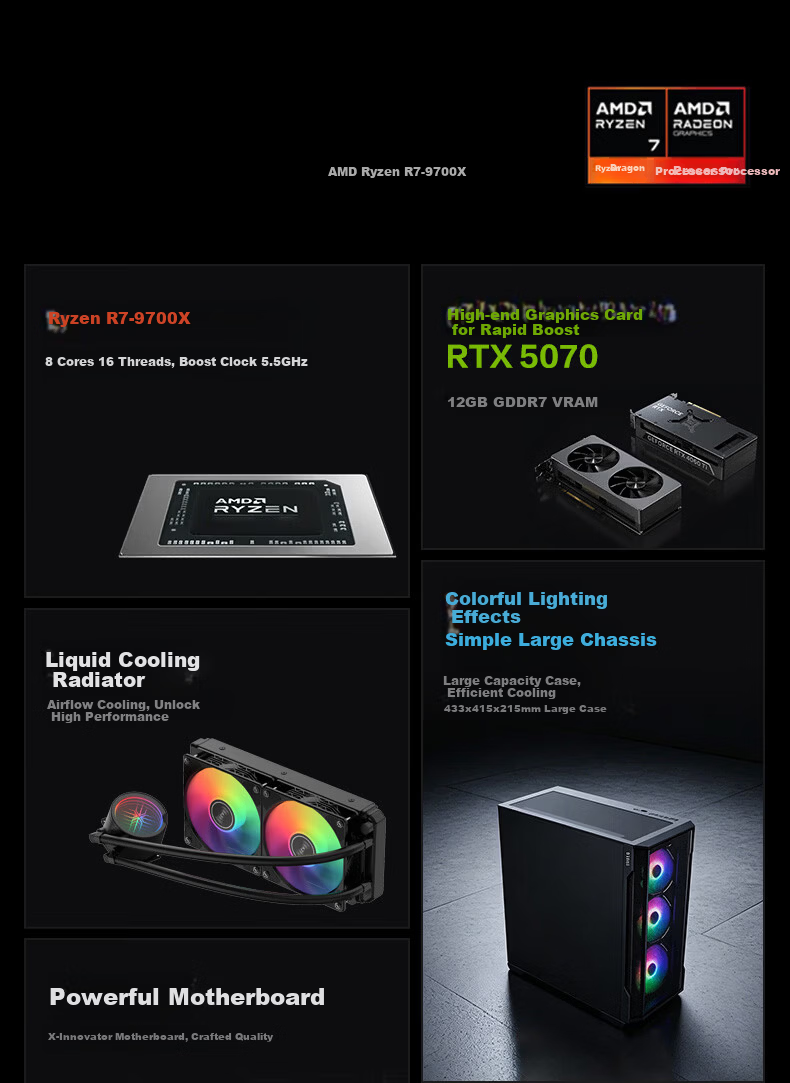 Yinengzhe Lenovo Ecosystem Gaming Desktop Seaview Room Host (R9-9950X D5 32G 1T RTX5080) Delta National Subsidy Boundless Series 2