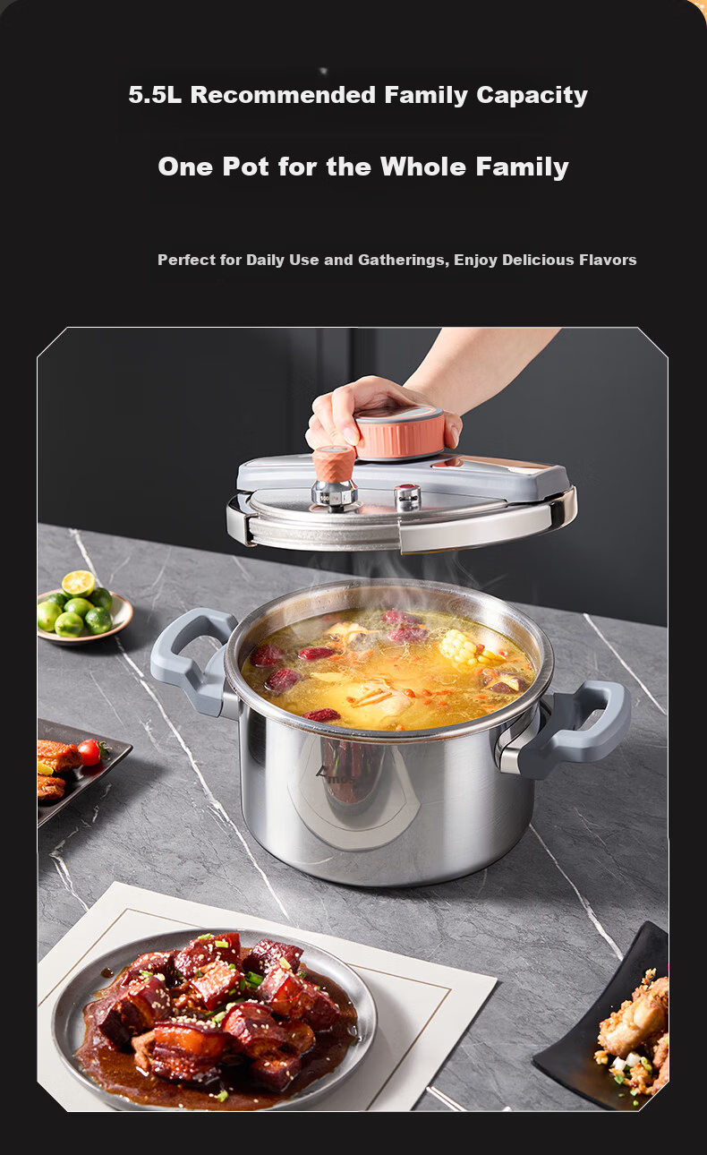 Amos Pure Titanium Pressure Cooker 4.5L Multi-Functional Single-Handed Lid Gas Stove Compatible DS20 13