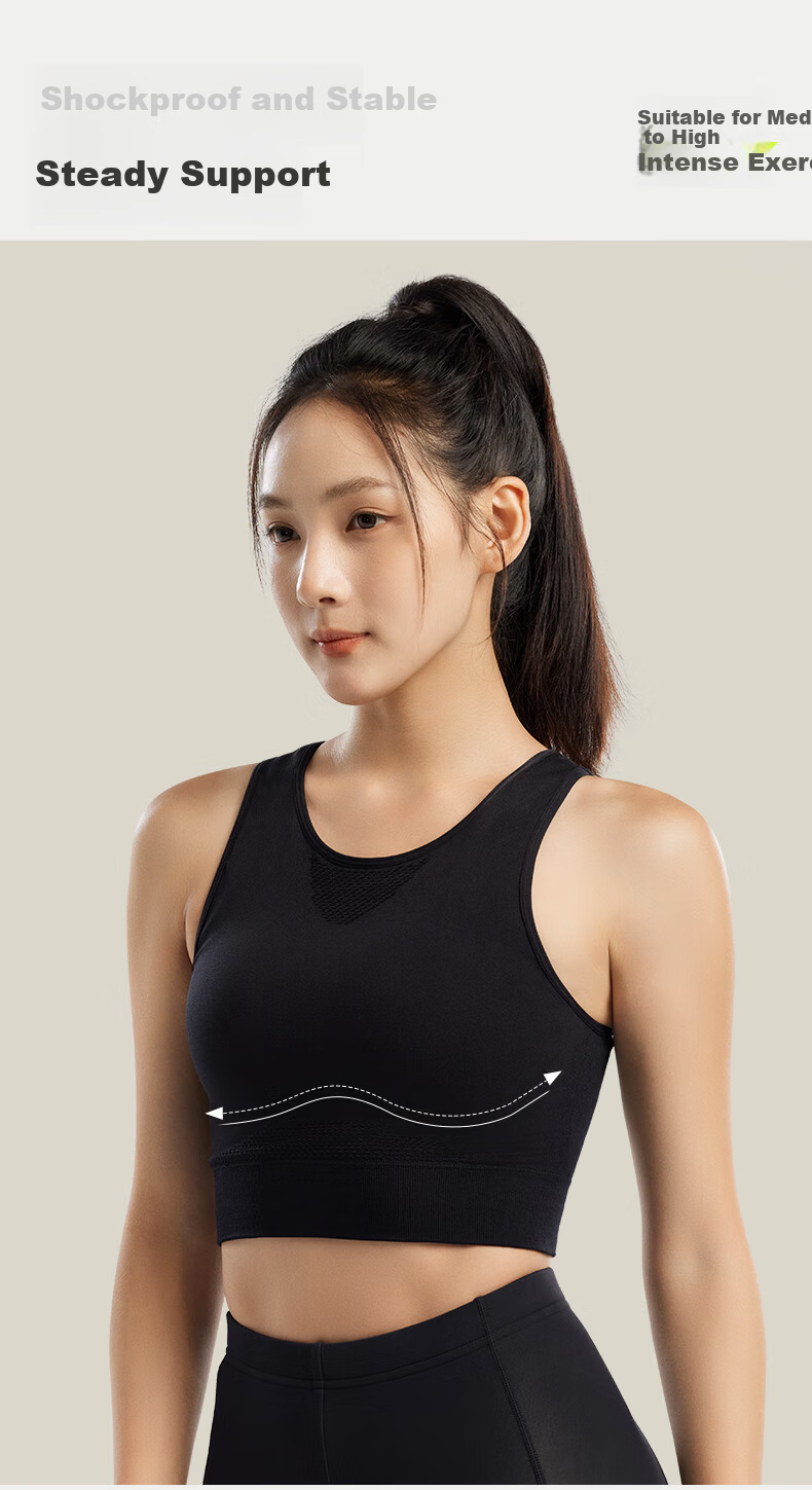LI-NING Women's Sports Bra Running Vest Shockproof Push-Up Anti-Sagging Yoga Fitness High-Intensity Quick-Dry Lightweight 3