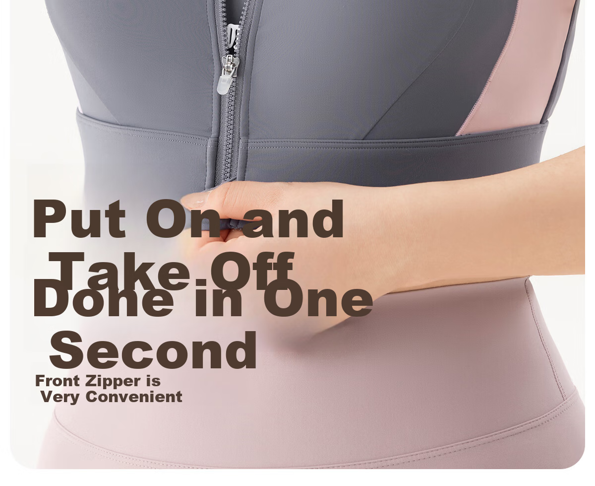 361° Plus Size Sports Vest Shockproof Anti-Sag Front Zipper Yoga Bra Fitness Plus Size Women's Sportswear 11