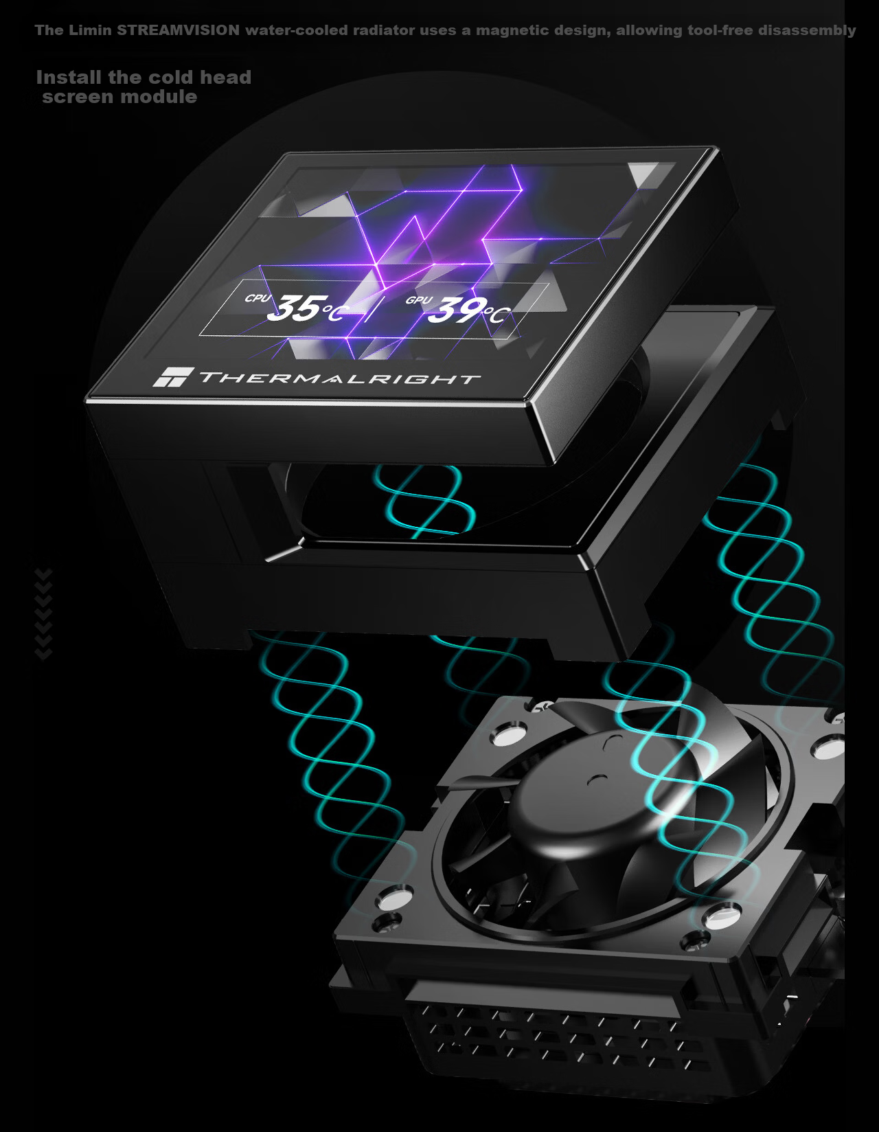 Thermalright STREAM VISION 360 BLACK All-in-One Liquid Cooler SV360 BLACK Embedded Fan 5
