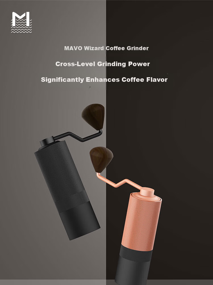 MAVO Wizard Italian Manual Coffee Grinder CNC Burr Mill Starlight Silver 1