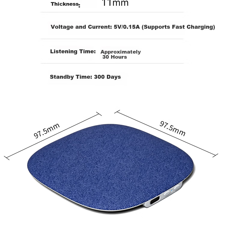 Aiwa AH-37 Sleep Aid Under-Pillow Bluetooth Speaker Ultra-Thin Pillow Speaker Sleep Sound Machine White Noise Bedside Speaker Blue 22