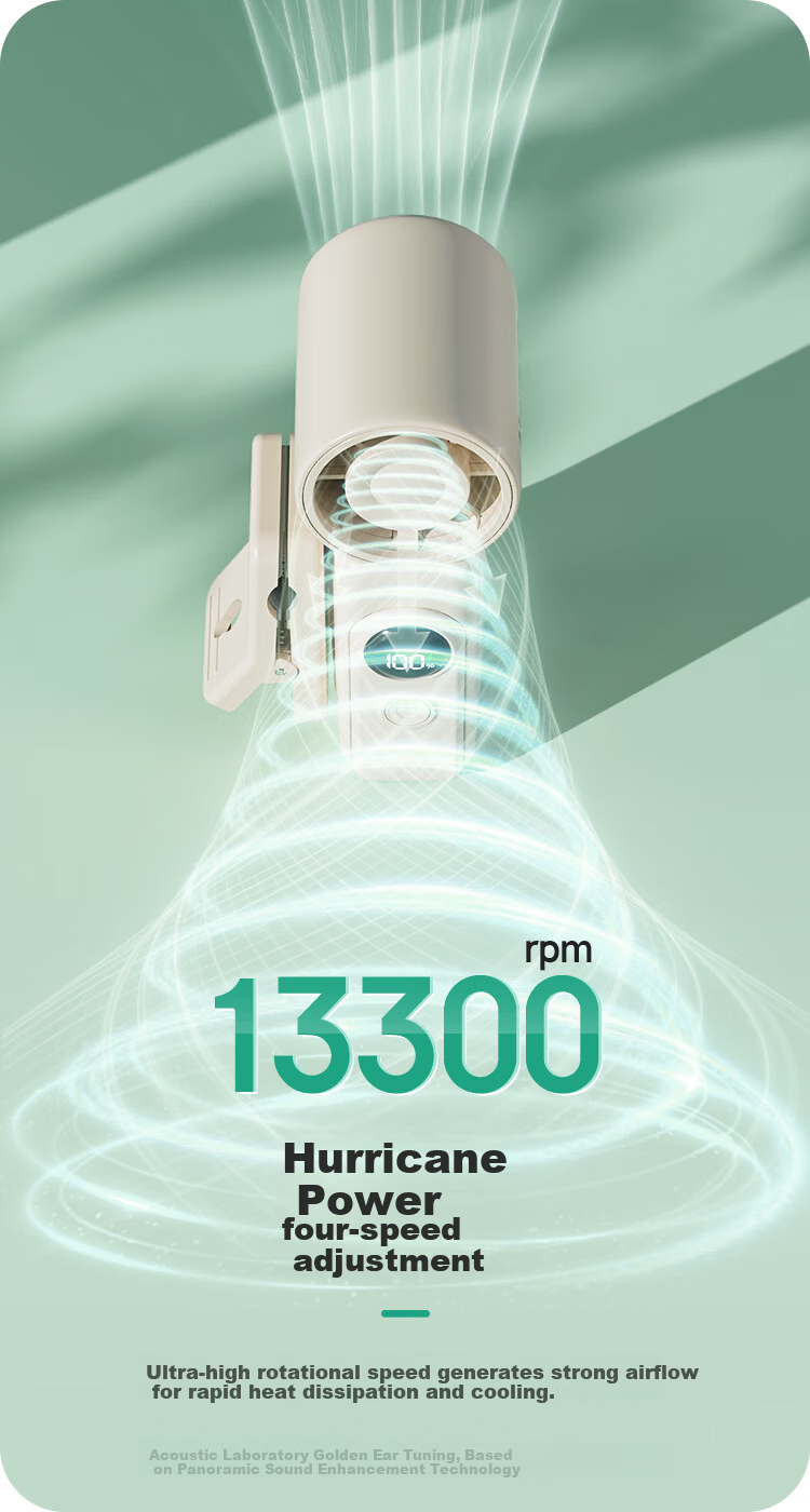 Newmine 100-Speed Handheld Mini USB Rechargeable Fan Portable Student Dorm Desktop Long Battery Life Office Small Cooling Fan Matcha Green 11