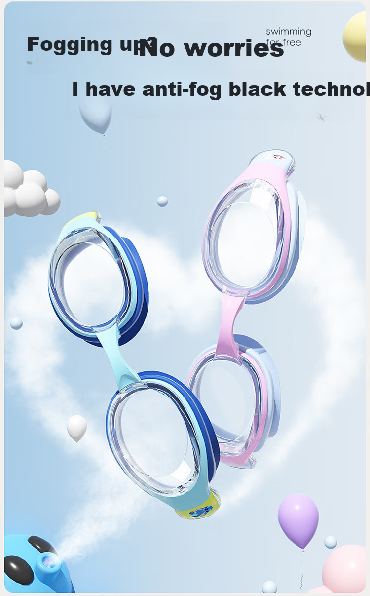 Disney Kids Swimming Goggles and Swim Cap Set HD Anti-Fog Waterproof Protective Eyewear D66405S Pink Strawberry Bear 3