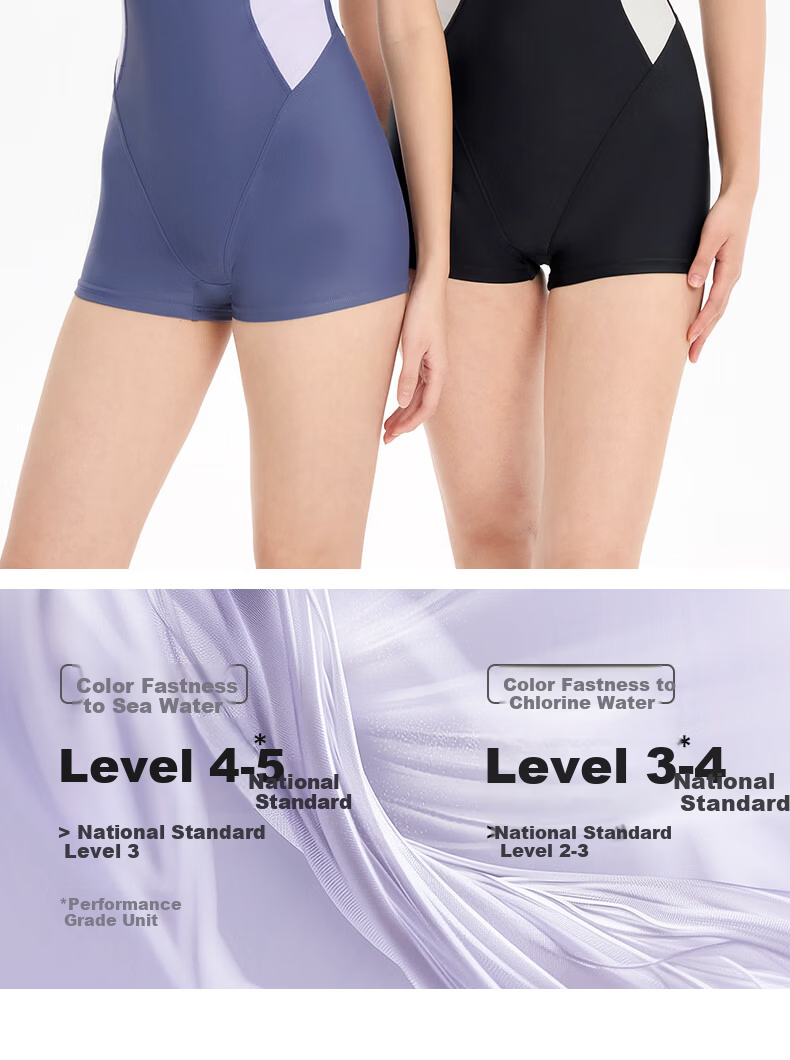LI-NING Women's Premium 2026 New One-Piece Square-Leg Specialized Sun-Protective Racing Swimsuit 1332 Deep Purple XL 14