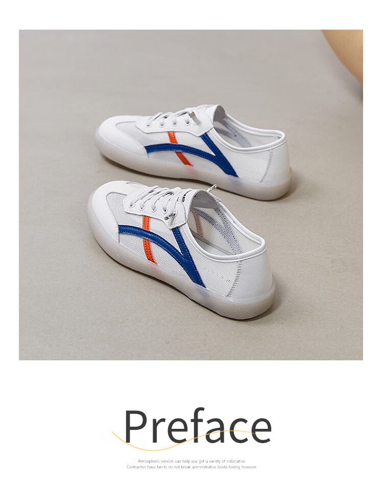 ZHR Women's Shoes, Summer New Style Mesh Breathable White Sneakers, Genuine Leather Training Sports Shoes for Women, A67E White Blue Size 37 14