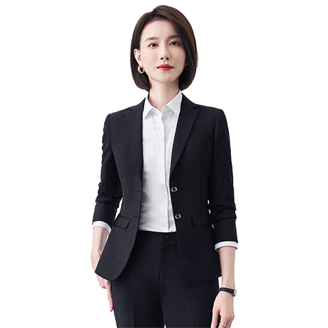 ROMON Women's Blazer Suit Professional Solid Slim Fit Casual Workwear High-End Jacket