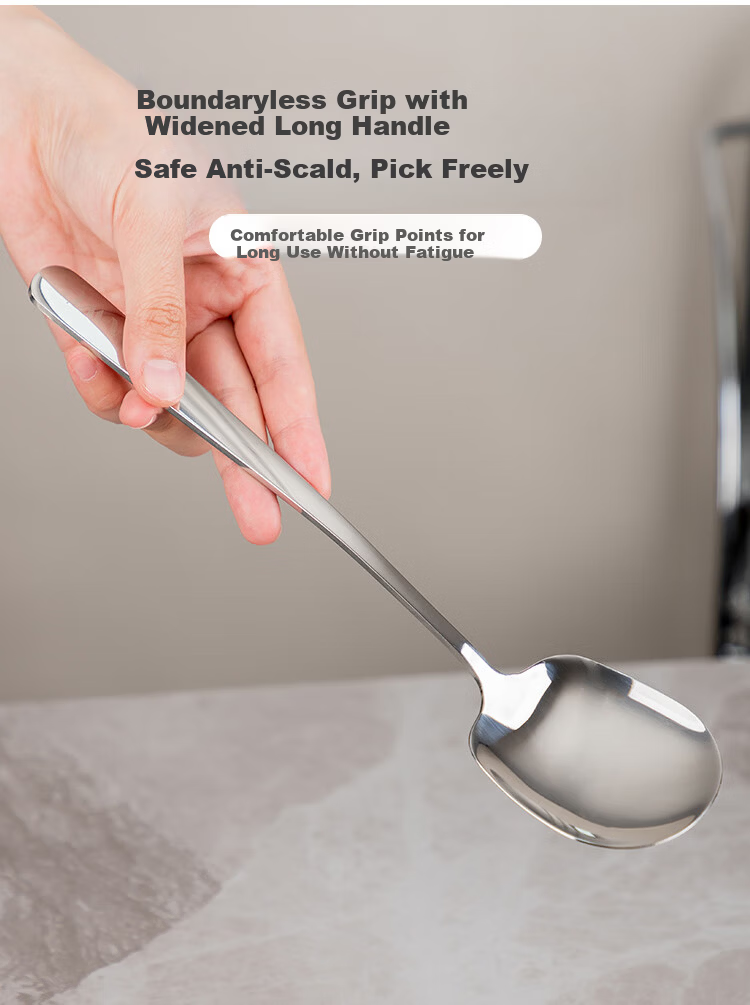 Banwu Life 304 Stainless Steel Serving Spoon Large Spoon Household Public Spoon Dish Spoon Soup Spoon Rice Spoon Watermelon Spoon Soup Spoon Ladle 7