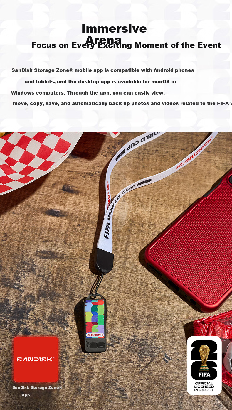 SanDisk 64GB Type-C USB 3.2 Flash Drive FIFA World Cup 2026™ Global Authorized Edition 300MB/s Read Speed Compatible with Mobile Phones, Computers, Tablets USB Drive 5