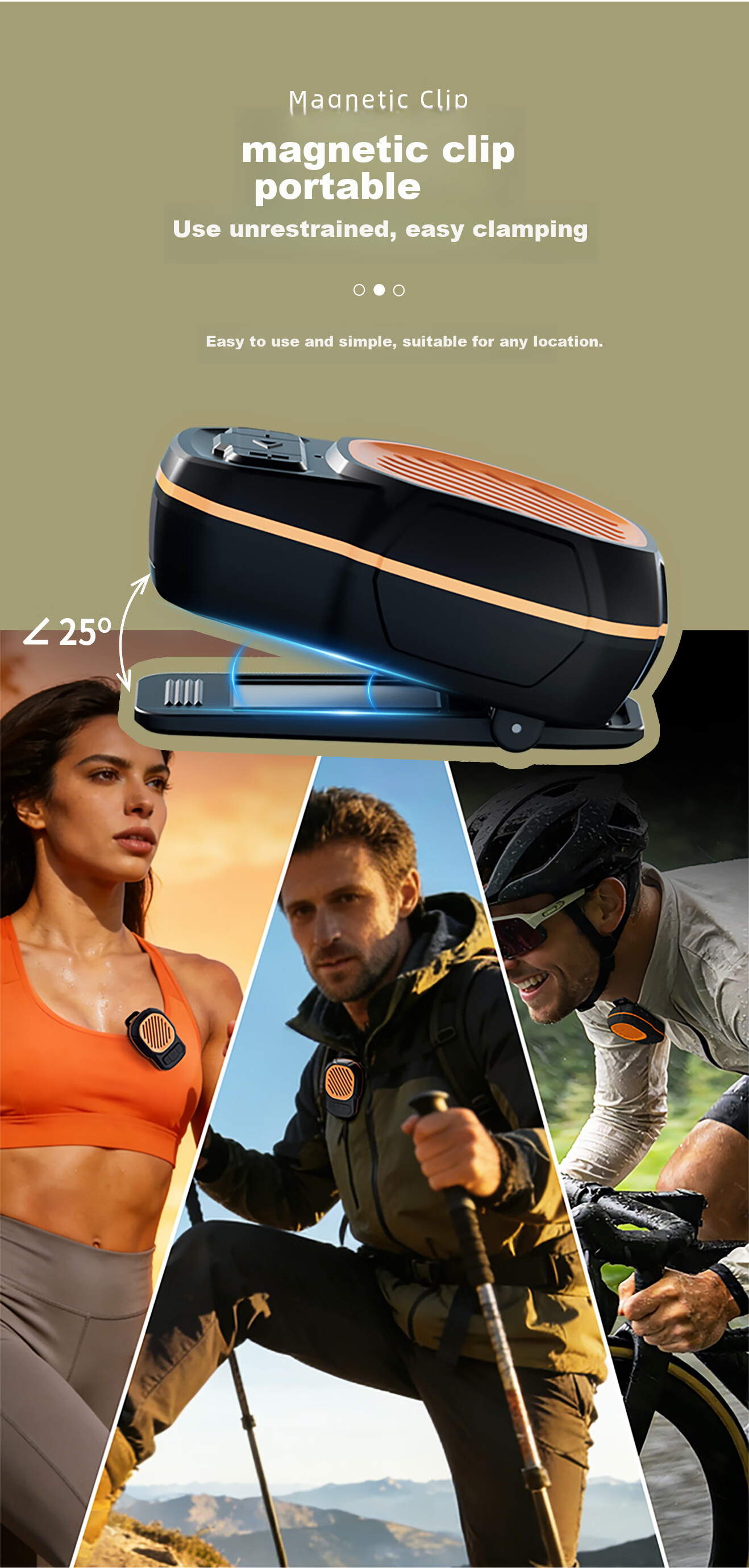 Kuangxiang Wearable Bluetooth Speaker Waterproof Built-in Microphone Clip Mini Speaker Suitable for Men Women Fathers Mothers Gift Choice 5
