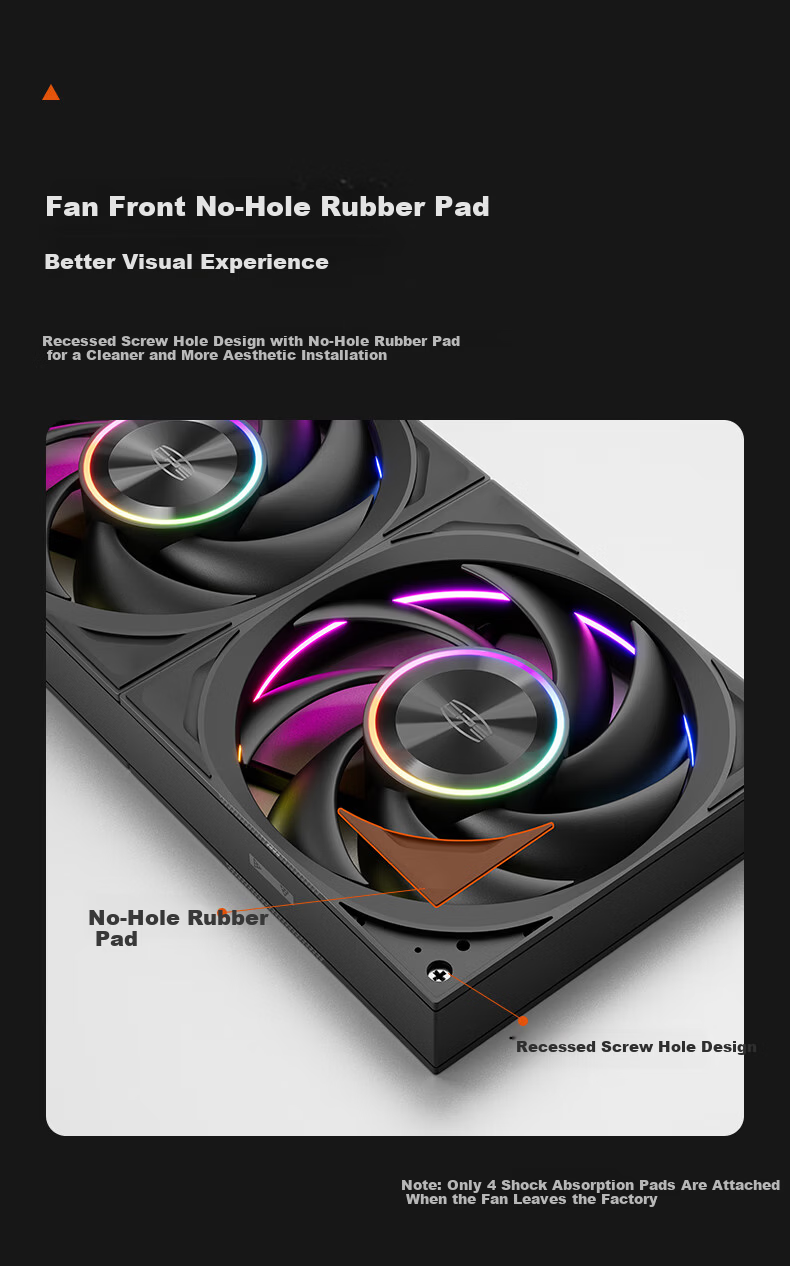 PCCOOLER Wing F7 X120B ARGB Black 12cm Case Fan High Air Pressure Dual Ring Fan RGB Sync PWM Temperature Control Dual Ball Bearing 12