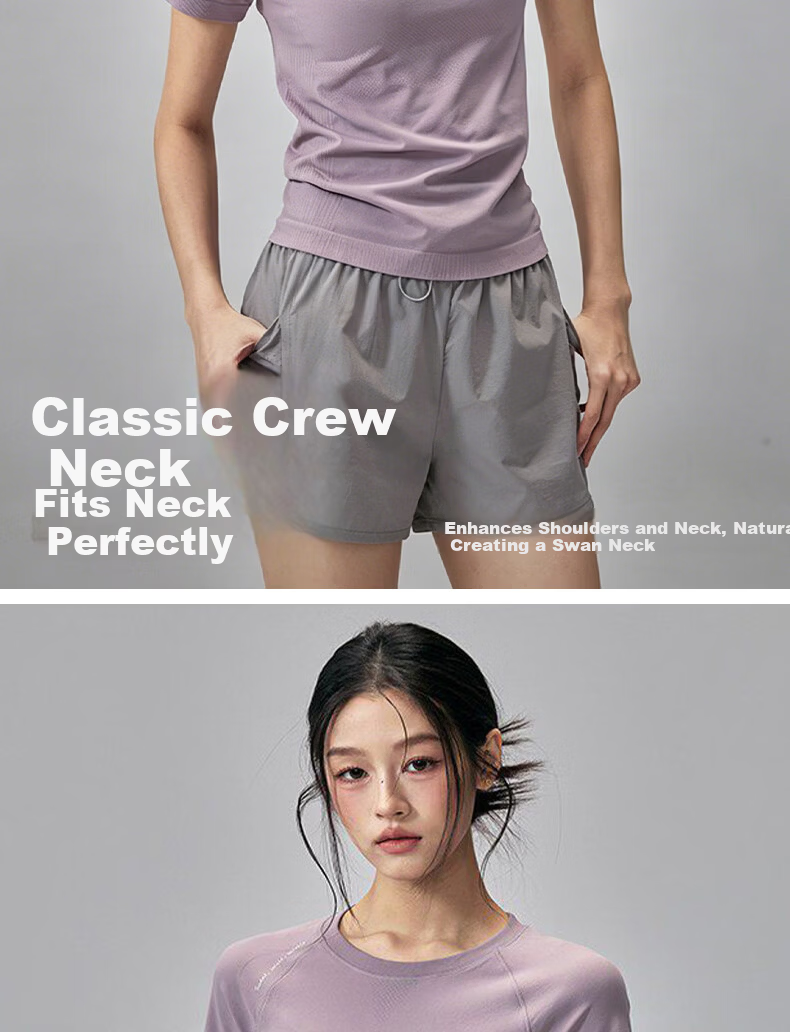 Women's Slim Fit Quick-Dry Short Sleeve Yoga T-Shirt for Pilates Training Running Fitness 4