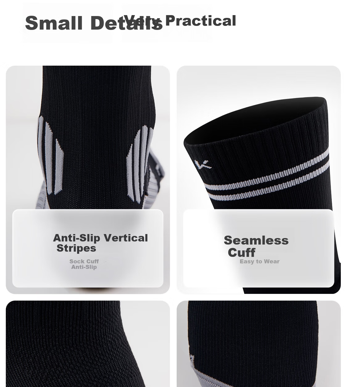Keep Men's Long Compression Sports Socks Professional Marathon Football Running Calf Socks 2 Pairs Black Size M 12