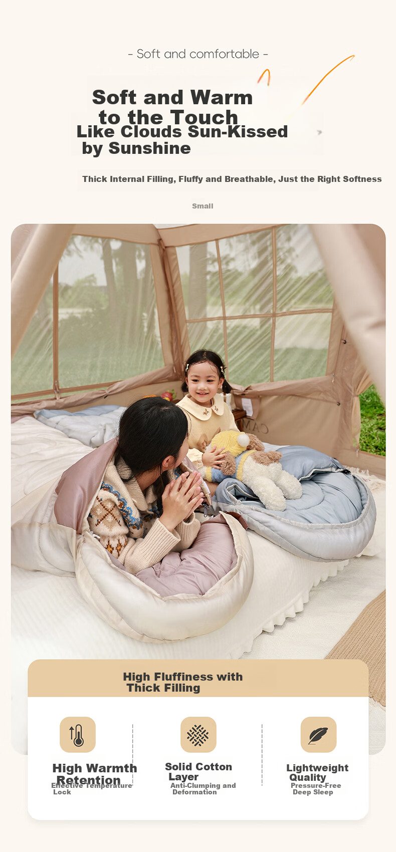 CAMEL Outdoor Camping Portable Four-Season Universal Adult and Child Office Nap Sleeping Bag 135CAF5020 3